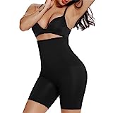 SURE YOU LIKE Damen Figurenformend Miederpants Miederhose Shapewear Bauch-Weg-Effekt Formt Sofort Body Shaper mit Bein Hohe Taille Unterwäsche Atmungsaktive Nahtlose Schwarz XL-XXL EU42-46