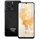 Ulefone Note 20 Pro Handy Android 14 256GB+8GB/1TB SD 50MP+8MP Kamera Octa Core 6000mAh 18W 6,75" HD+ 90Hz 4G Dual SIM Smartphone Ohne Vertrag Fingerabdruck Face ID GPS OTG 2 Jahre Garantie -Schwarz