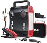 UTRAI Starthilfe Powerbank,5000A 150PSI Kompressor, 5-in-1 Powerbank Auto Starthilfe,27000mAh Tragbare Starter Powerbank Starthilfegerät mit QC3.0 Schnelles Aufladen,LED Taschenlampe