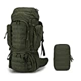 Mardingtop 60 Liter Taktischer Rucksack mit Regenhülle Großer Trekkingrucksäcke Erweiterbar Outdoor Rucksack Wanderrucksäcke mit Zubehör Pouch für Reisen, Camping