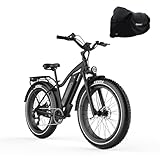 Himiway Cruiser E-Bike Herren Damen mit 250W Motor 25 Km/h, E-Mountainbike mit 48V 17,5Ah 840Wh Akku, 26" E-Fatbike für Erwachsene bis zu 96 Km, Elektrofahrräder mit 7-Gang-Kettenschaltung