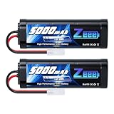 Zeee RC NiMH Akku 7,2V 5000mAh RC Auto RC LKW HPI Losi Kyosho Hobby für RC Cars Aeroplane Helicopter Boat (2 Packungen)