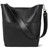 BOSTANTEN Leder Damen Handtasche Schultertasche Umhängetasche Designer Tasche Groß Schwarz