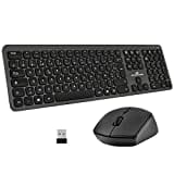 Bluestork - Easy Slim Kabellose Tastatur und Maus - Wireless 2,4 GHz - Leise Klicks - Ultra Slim Design - Ergonomisch - AZERTY (Grau)