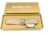 Michael Kors Gürtel I Damen I Echtes Leder I Größe S/M I 3,0 cm breit I Cream I Ledergürtel I MK Schnalle I Women Belt 8289