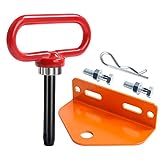 EilxMag Universal-Anhängerkupplung für Rasenmäher und starker robuster Neodym-Magnet-Anhängerkupplungsstift mit 2 Schrauben, 1,27 cm R-Clip (Kombipack, Rot + Orange)