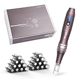 Microneedling Pen A10 Elektrischer Derma-Pen mit LCD Bildschirm und 5 Stufen inkl.22 Nadelpatronen Einstellbar 0-2,5mm Drahtloser Mikronadel Derma Stift für die Gesichtshaut EM4801KIT-EU