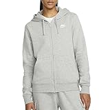 Nike Damen NSW Club Jacke, Dk Grey Heather/White, M EU