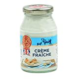 Food-United CREME FRAICHE 170g englische Sauer-Rahm-Creme im Glas von Devon Coombe-Castle verfeinert Bagels Scones Früchtekuchen Pudding oder passt für Cremesuppen Tomatensoßen Saucen Pasta Lachs (1)