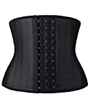 YIANNA Korsett Damen Bauchweg Kurzer Torso Latex Waist Trainer Corset Abnehmen Body Shaper Stark Formend Latex Korsage Taillenmieder Schwarz 110299 3XL