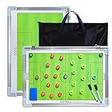 RoseFlower Trainer Taktiktafel Fußball, Profi Faltbares Fussball Taktikmappe Soccer Taktikboard Football Coach Board mit Schachfiguren, Stifte, Radiergummi - Ideal für Taktiken und Spielanpassungen