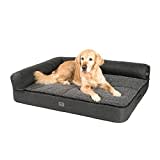 JAMAXX® Premium 4-in-1 Hunde-Sofa Orthopädisches Hundebett Couch Memory Visco Schaumstoff, abnehmbare Polster, Wechsel-Bezug, Waschbar, PDB3015 (XXL) 120x90x14cm anthrazit grau, Extra-Dicke Polsterung