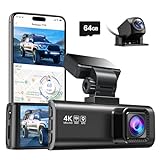 REDTIGER F7N 4K Dashcam mit WiFi GPS Vorne 4K/2.5K und Hinten 1080P Dash Kamera, Inklusive 64G Karte, 3.18" Kamera Auto, 170° Weitwinkel Dashcam Auto, Parking Monitor, Unterstützt Maximal 256GB(F7N)