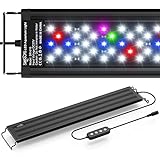 SEAOURA Aquarium LED Beleuchtung, Vollspektrum Aquarium Licht mit Timer Auto Ein/Aus, 10 Helligkeitsstufen Dimmbar, 3 Licht Modus für 46-60CM Süßwasser Aquarium, 14W