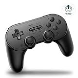 8Bitdo Pro 2 Bluetooth Controller for Switch, Hall Effect Joystick Update, Wireless Gaming Controller for Switch, PC, Android, and Steam Deck & Apple (Black Edition)