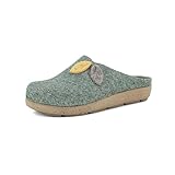 inlbu Ecofriends Damen-Clogs mit Blättern, Sohle und Obermaterial aus recyceltem Material, 35/41 Holzschuh, Minze, 38 EU