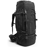 Steinwood Trekkingrucksack 70L (neu 2024), Wanderrucksack, Backpacker-Rucksack, Reiserucksack, wasserabweisend mit Regenhülle, schwarz