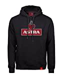 ASTRA Hoodie Herzanker Unisex, Sweater in Schwarz, sportlicher Kapuzen-Pullover mit Logo-Print auf Brust & Kapuze, Pulli für Männer & Frauen in M