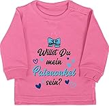 Shirtracer Baby Pullover Jungen Mädchen - Willst du Mein Patenonkel Sein schwarz blau - 18/24 Monate - Pink - möchtest Werden Fragen