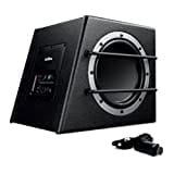 AXTON ATB20A – 20 cm / 8“ Aktiv Subwoofer für Auto und Reisemobile, kompakte Gehäuse Bass Box mit Verstärker, aktive Basskiste mit High Level Eingängen, 100 Watt RMS