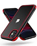 MobNano Ultra Hybrid Durchsichtig Hülle für iPhone 11 Hülle Stoßfest Bumper Transparent Handyhülle Shockproof Fallschutz Silicone iPhone 11 Case - Schwarz/Rot