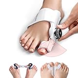 Tech Love Hallux Valgus Korrektur Set, Verstellbarer Knopf Schienen [1x], Silikon Zehenspreizer [2x] und Zeh Trainingsband [1x], Universalgröße Bunion-Entlastung für Tag & Nach Zehen Unisex