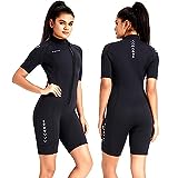 ZCCO Damen Shorty Neoprenanzuge 3 mm Neopren Herren Frontreißverschluss Tauchanzug zum Tauchen Schwimmen Surfen Schnorcheln