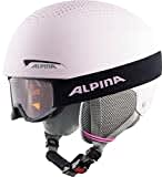 ALPINA ZUPO SET (+PINEY) - Hochwertiges, Sicheres & Robustes Set aus Skibrille & Skihelm Für Erwachsene, light-rose matt, 48-52 cm