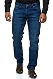 JEEL Herren-Jeans - Regular-Fit Straight-Cut - Stretch - Jeans-Hose Basic Washed 03-blau 34W / 32L