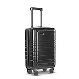 ETERNITIVE - Handgepäck Koffer I Reisekoffer aus ABS I Größe: 55 x 35 x 24,5 cm 40L I Koffer Leicht mit Rollen 360° I Hartschalenkoffer mit TSA-Schloss I Halterung für Handy und Getränk I Schwarz