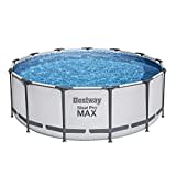 Bestway® Steel Pro MAX™ Ersatz Frame Pool ohne Zubehör Ø 396 x 122 cm, lichtgrau, rund, Weiß