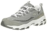 Skechers Damen D'lites Me Time Sneaker, Gray Trubuck Mesh White Trim, 39 EU