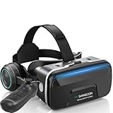 VR Brille Handy, VR Virtual Reality Brille HD Anti-Blaulicht, VR Brille für iPhone Android Smartphones Kind Erwachsener Geschenk 4,7-7,2 Zoll mit Bluetooth Fernbedienung