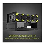 RXFSP 6/8 GPU Aluminium stapelbar Open Air Mining Computer Rahmen Rig Ethereum Veddha (T2-6GPU+4FANS)