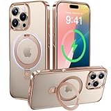 CASEKOO Original Titan Wüstensand für iPhone 16 Pro Hülle mit MagSafe & Unsichtbarer Ständer [Militärschutz] [Vergilbungsfrei] Clear Case Dünn Handyhülle Stoßfest Schutzhülle Cover Gold