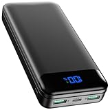 Enerwow Power Bank, 27000mAh Powerbank PD 30W Schnellaufladung Externe Handyakkus mit Digitaldisplay, USB C Tragbares Ladegerät mit iPhone 15 14 13 12 Pro Max, Samsung und Andere Geräte