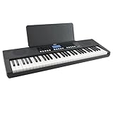 Axus 61-Tasten-Keyboard-Klavier, Tragbare, Berührungsempfindliche, Leichte, Schlanke Tastatur Mit Tragegriff, Netzteil, 450 Stimmen Und Notenablage