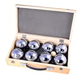 Engelhart - 010206 - Petanque Kugeln Set (8 boulekugel) Luxus Petanque Spiele - Boules-Set In Holzkiste, 8 Stuck- Jeu de Boules -