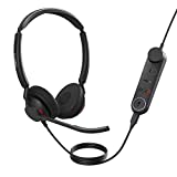 Jabra Engage 50 II schnurgebundenes Stereo-Headset mit Link Call Control, geräuschunterdrückender 3-Mic-Technologie und USB-A-Kabel - MS Teams-Zertifiziert, mit Allen Plattformen kompatibel - Schwarz