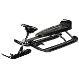 STIGA Snowracer King Size GT Großer Lenkschlitten mit Bremsen für 2 Kinder oder mit Erwachsene - Graphite Grey/Black