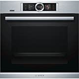 Bosch HBG676ES6 Serie 8 Smarter Einbau-Backofen, 60 x 60cm, Made in Germany, Pyrolyse Selbstreinigung, Bosch Assist Backeinstellung auf Knopfdruck, PerfectBake Backsensor, PerfectRoast Bratthermometer