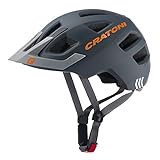 cratoni - Maxster Pro - Fahrradhelm - Stone matt - 46-51 cm - inkl. RennMaxe Sicherheitsband - Jugendliche Erwachsene - MTB BMX City Cross