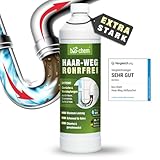 bio-chem Haar-Weg Abflussfrei – Abflussreiniger EXTRA STARK – 1000 ML - Bis zu 20 Anwendungen je Flasche Rohrreiniger – Extrem effektiv & materialschonend gegen Verstopfungen & Haare - Made in DE