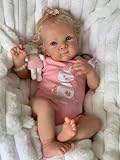 RXDOLL Realistische Reborn Baby Puppen Silikon Ganzkörper Mädchen 18 Zoll Lebensechte Babypuppen, die wie das echte Leben Aussehen Neugeborenes Baby Puppe Anatomisch korrektes Spielzeug