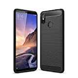 Cruzerlite Xiaomi Mi Max 3 hülle, Carbon Fiber Shock Absorption Slim TPU Cover Schutzhülle für Xiaomi Mi Max 3 (Black)