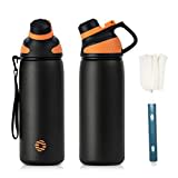 Fjbottle Edelstahl Trinkflasche Sport mit Magnetischem Deckel 1L, 800ml, 600ml, 400ml BPA-Frei Auslaufsichere Kinder Flasche - Kohlensäure geeignet 1500ML Wasserflasche Thermo für Schule, Fitness