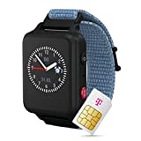 ANIO 5 Kinder Smartwatch + Telekom SIM-Karte 30€ Amazon-Gutschein nach Registrierung - Kinderuhr mit GPS und Anruf Funktion, Nachrichten, Schulmodus, SOS, App Made in Germany, Blau