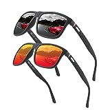 Perfectmiaoxuan Polarisierte Sonnenbrille Herren/Damen ; Vintage/Klassisch/Elegant Brillengestell; HD-Pilotobjektive; Golf/Fahren/Angeln/Reisebrille/Outdoor-Sportarten Mode