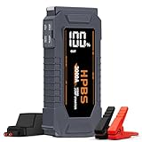 HPBS Starthilfe Powerbank 3000A 12V,Jump Starter für bis zu 10L Benzin und 8L Dieselmotor,Tragbare Auto Starthilfe mit 3 Zoll Großem LCD-Bildschirm/USB