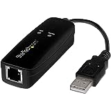 StarTech.com USB 2.0 Faxmodem - 56K Externes DialUp V.92 Modem/Dongle/Adapter - Computer/Laptop Faxmodem - USB auf Telefonbuchse - USB Datenmodem - Netzwerk Fax/CMR/POS (USB56KEMH2)